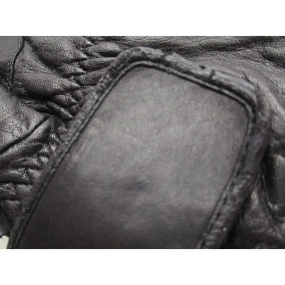 Vintage HARLEY DAVIDSON WOMENS SMALL Black Leather Gloves LINED (some peeling)